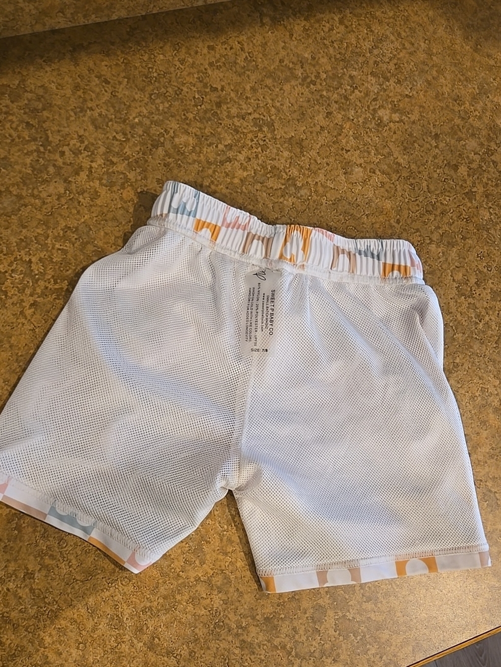 Sweet P Baby Co Mickey Swimsuit Shorts Unisex Boy Girl Size 6 7 Tie Waist Adj - Picture 12 of 14